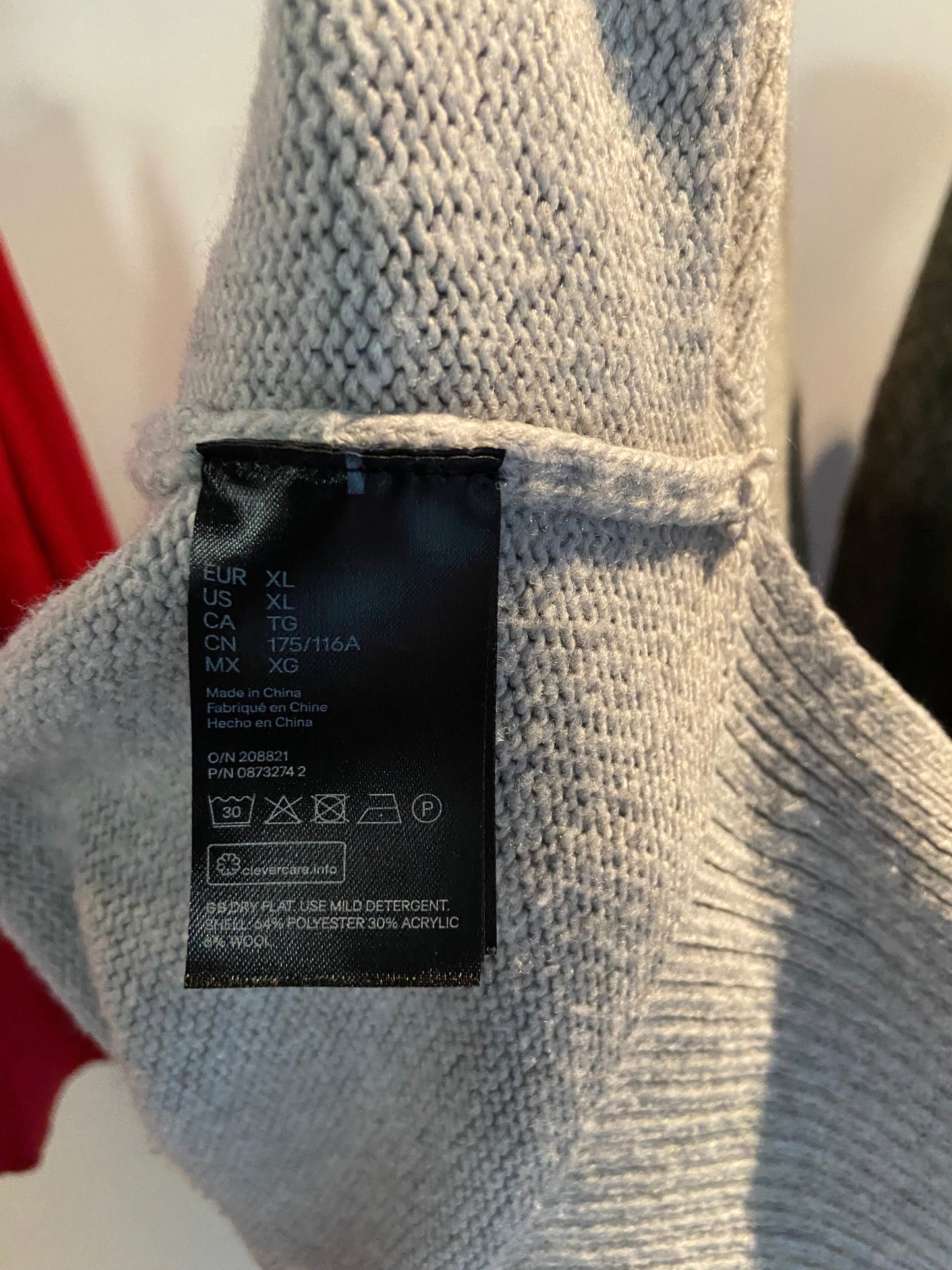 H&M Women Turtleneck Tops Regular fit in Gray - XL - Velora