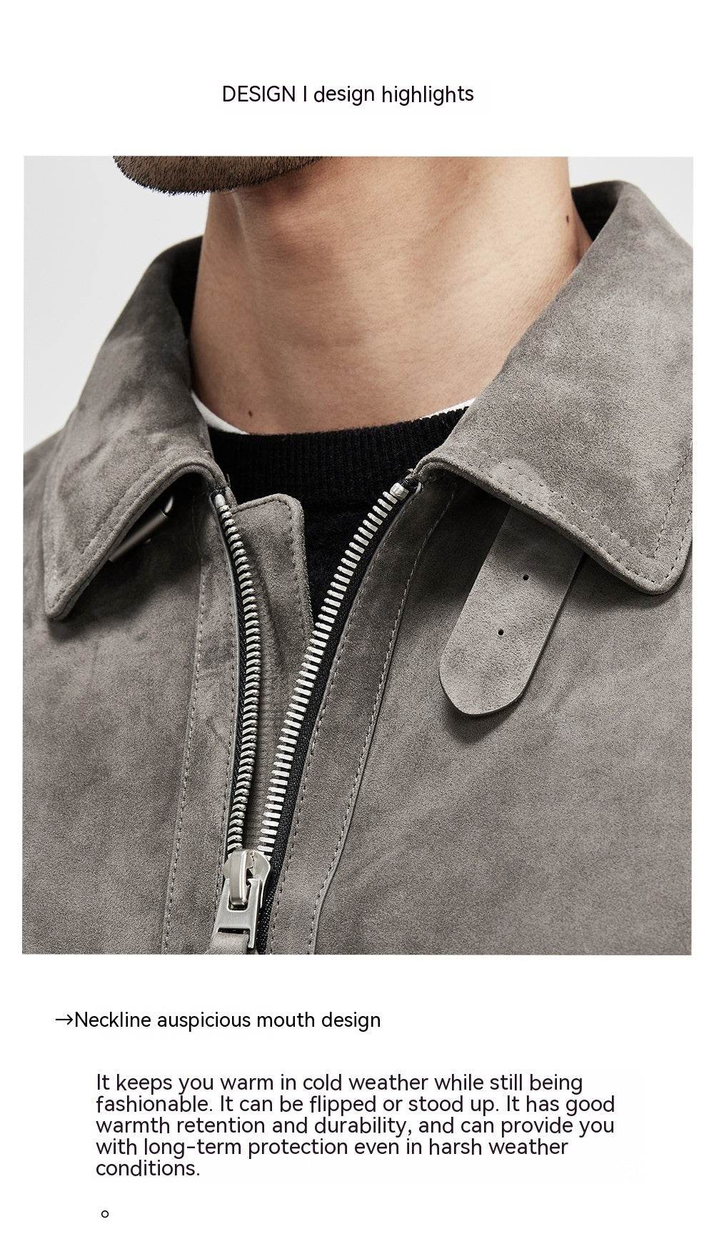 Sheepskin Light Luxury Suede Genuine Leather Clothes Men's Imported Lambskin Suede Lapel Biker's Leather Jacket Men's Autumn Coat - Velora