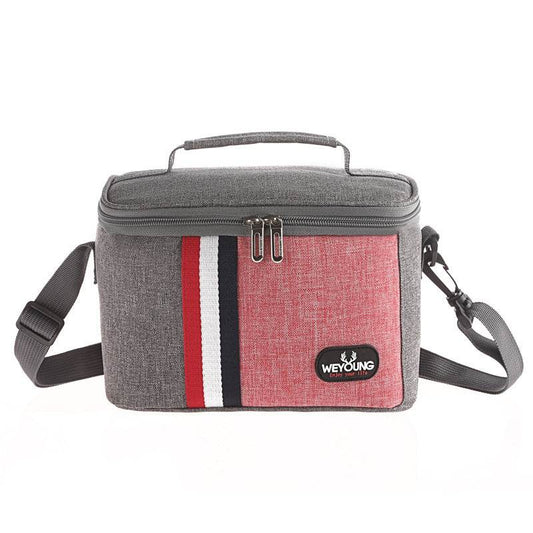 Striped Insulated Lunch Bag – Stylish Portable Tote for Work - Velora