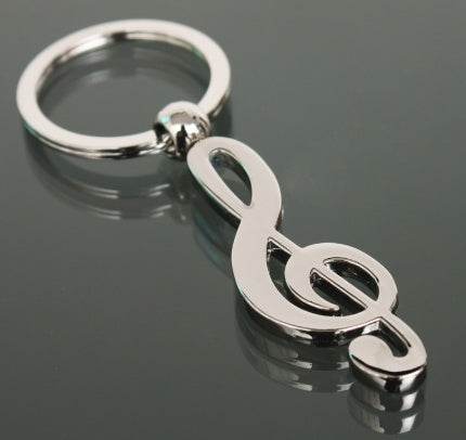 Rotary note metal keychain - Velora
