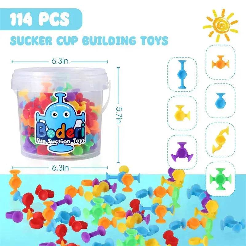 114pcs Silicone Suction cup building toys for Kids - Velora