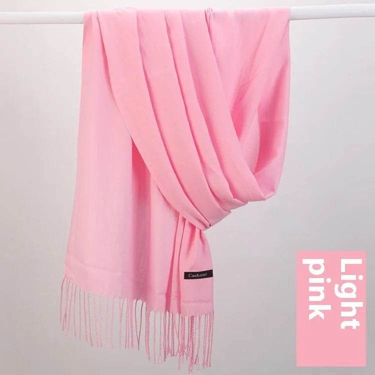Pure Color Warm Keeping Scarf All-match Cashmere Shawl - Velora