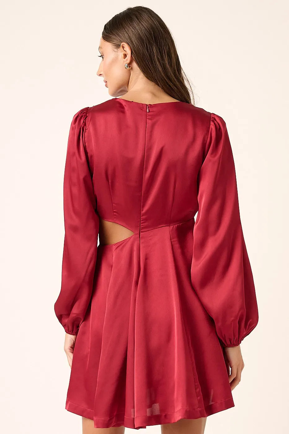 Mittoshop Satin Side Cutout Detail Mini Dress - Velora