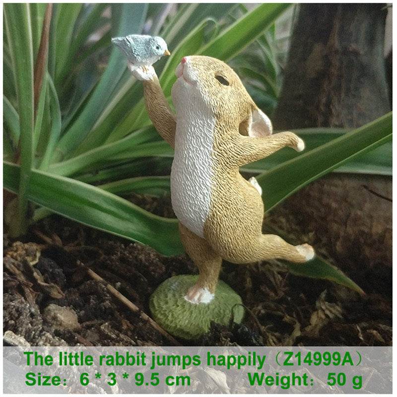 Creative Decorations Cute Bunny Resin Ornaments - Velora