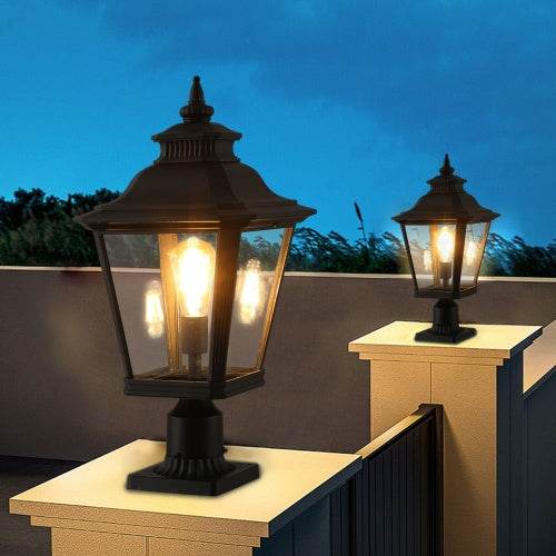 Outdoor Glass Pillar Headlights exterior decor Landscape Pathway Lighting - Velora