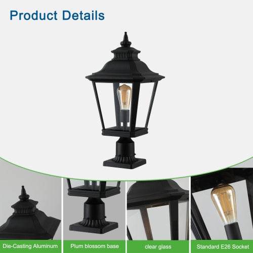 Outdoor Glass Pillar Headlights exterior decor Landscape Pathway Lighting - Velora