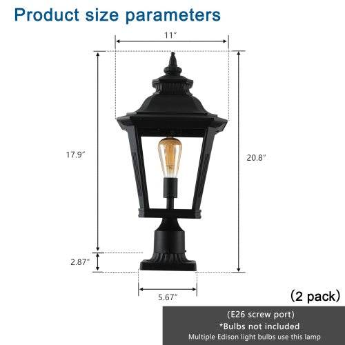 Outdoor Glass Pillar Headlights exterior decor Landscape Pathway Lighting - Velora