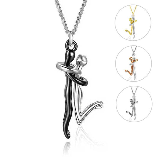 18K Love Hug Necklace Couple Anniversary Valentine's Day Gift Fashion Simple Temperament Clavicle Chain Pendant Necklace - Velora