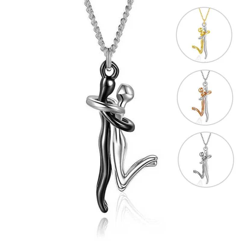 18K Love Hug Necklace Couple Anniversary Valentine's Day Gift Fashion Simple Temperament Clavicle Chain Pendant Necklace - Velora