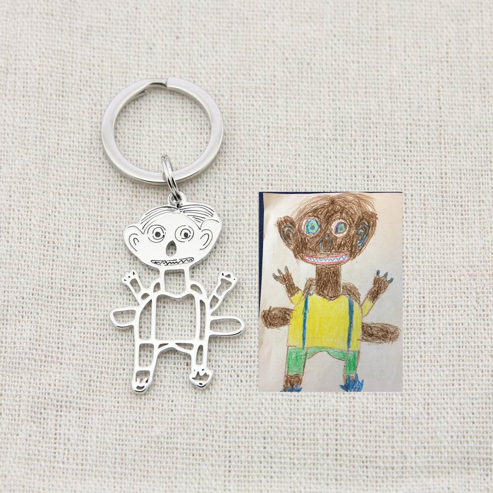Custom Kids Drawing Painting Necklace Stainless Stee Personalized Children Artwork Pendant For Kids Mom Family Jewelry Gifts - Velora