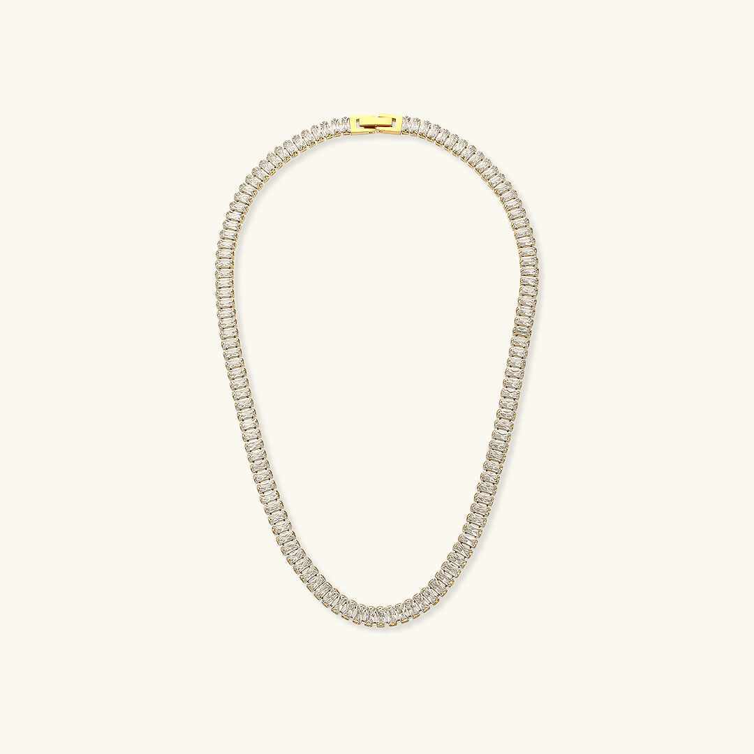 18K Gold Plated Zora Diamond Necklace with AAAAA Simulants – Hypoallergenic and Water Resistant - Velora