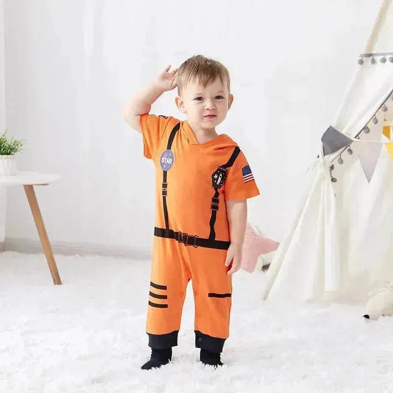 Space Suit Summer Long-sleeved Jumpsuit Holiday Pullover Clothes Baby boy Astronaut costume - Velora