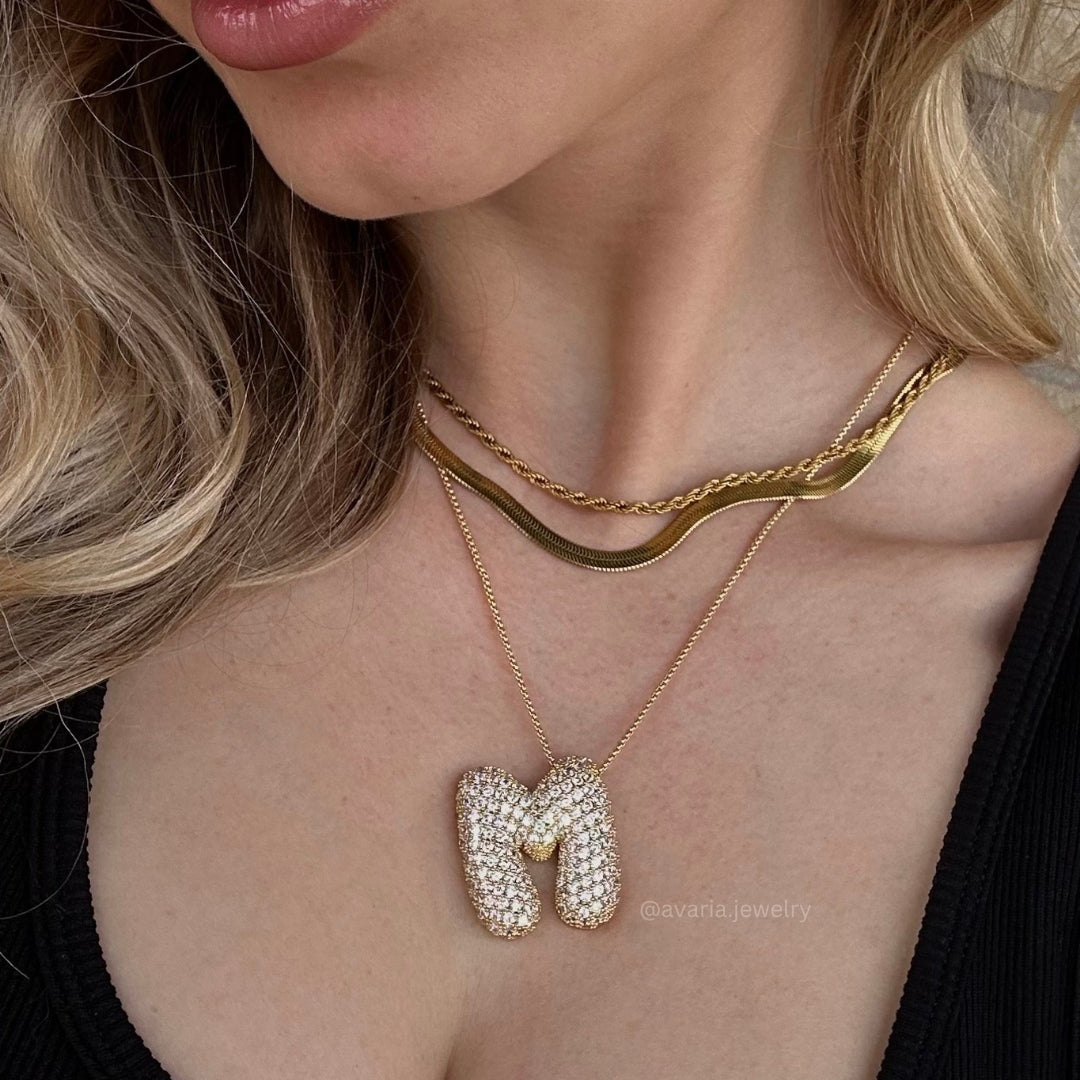 18k Gold Initial Diamond Necklace for Women – Personalized Customizable Pendant, Hypoallergenic and Waterproof - Velora