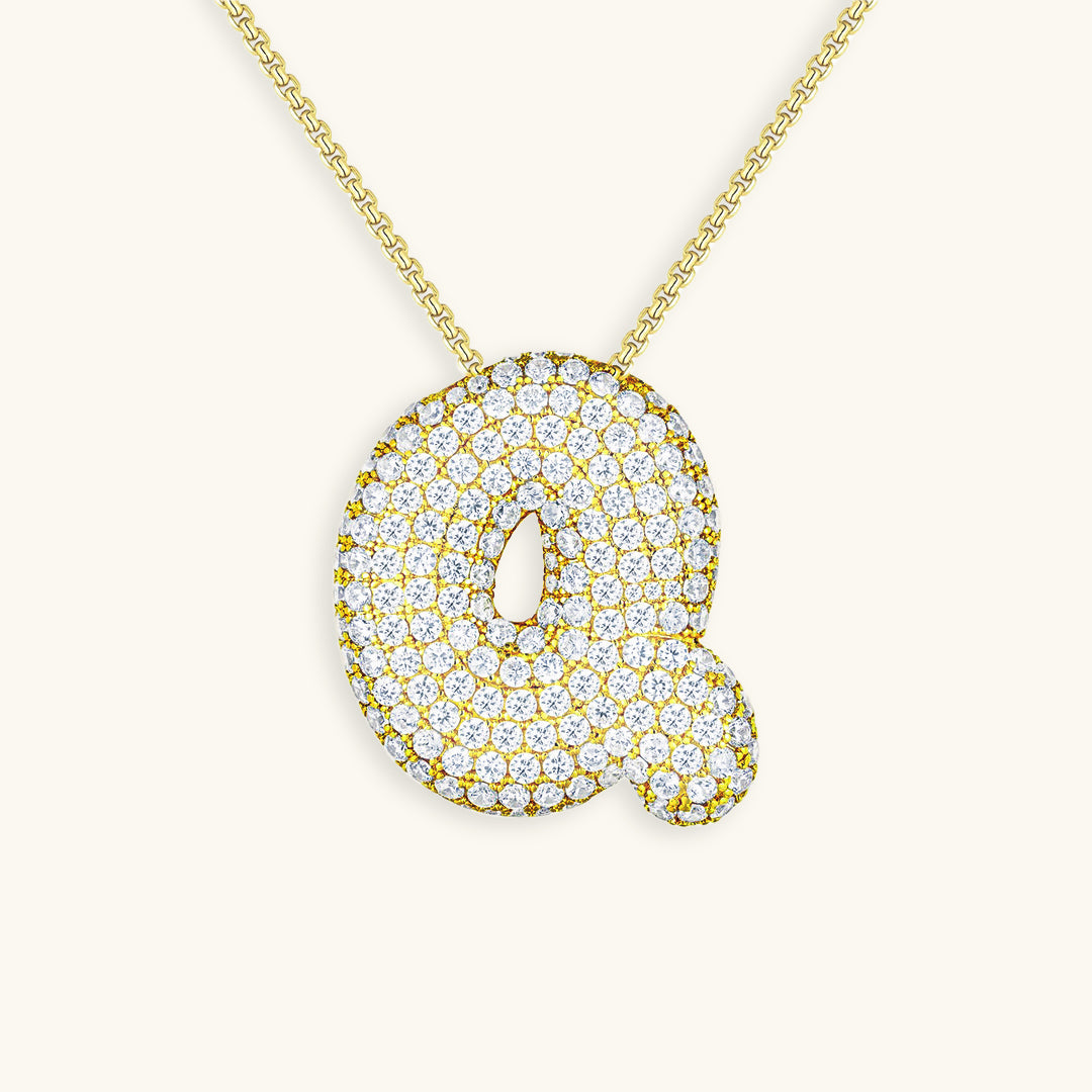 18k Gold Initial Diamond Necklace for Women – Personalized Customizable Pendant, Hypoallergenic and Waterproof - Velora