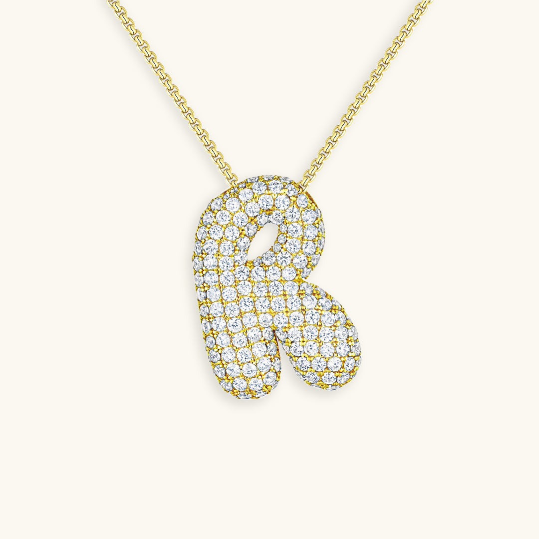 18k Gold Initial Diamond Necklace for Women – Personalized Customizable Pendant, Hypoallergenic and Waterproof - Velora