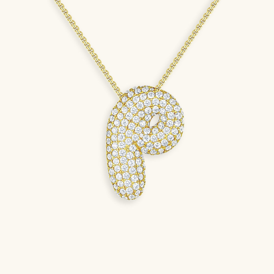 18k Gold Initial Diamond Necklace for Women – Personalized Customizable Pendant, Hypoallergenic and Waterproof - Velora