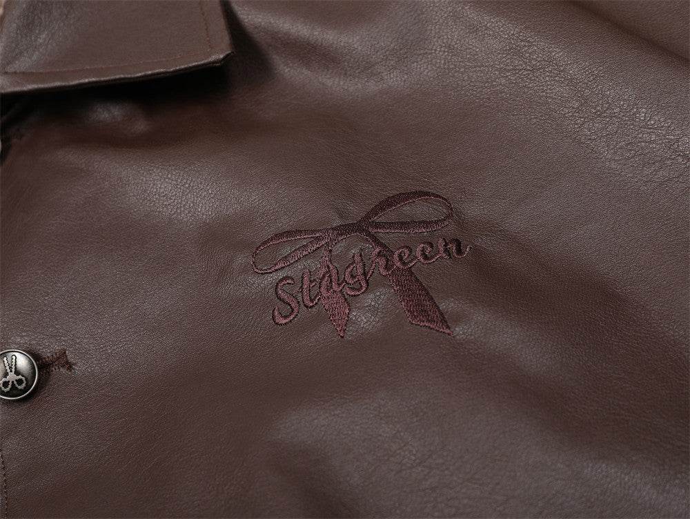 Men's Leather Coat Brand Zipper - Velora