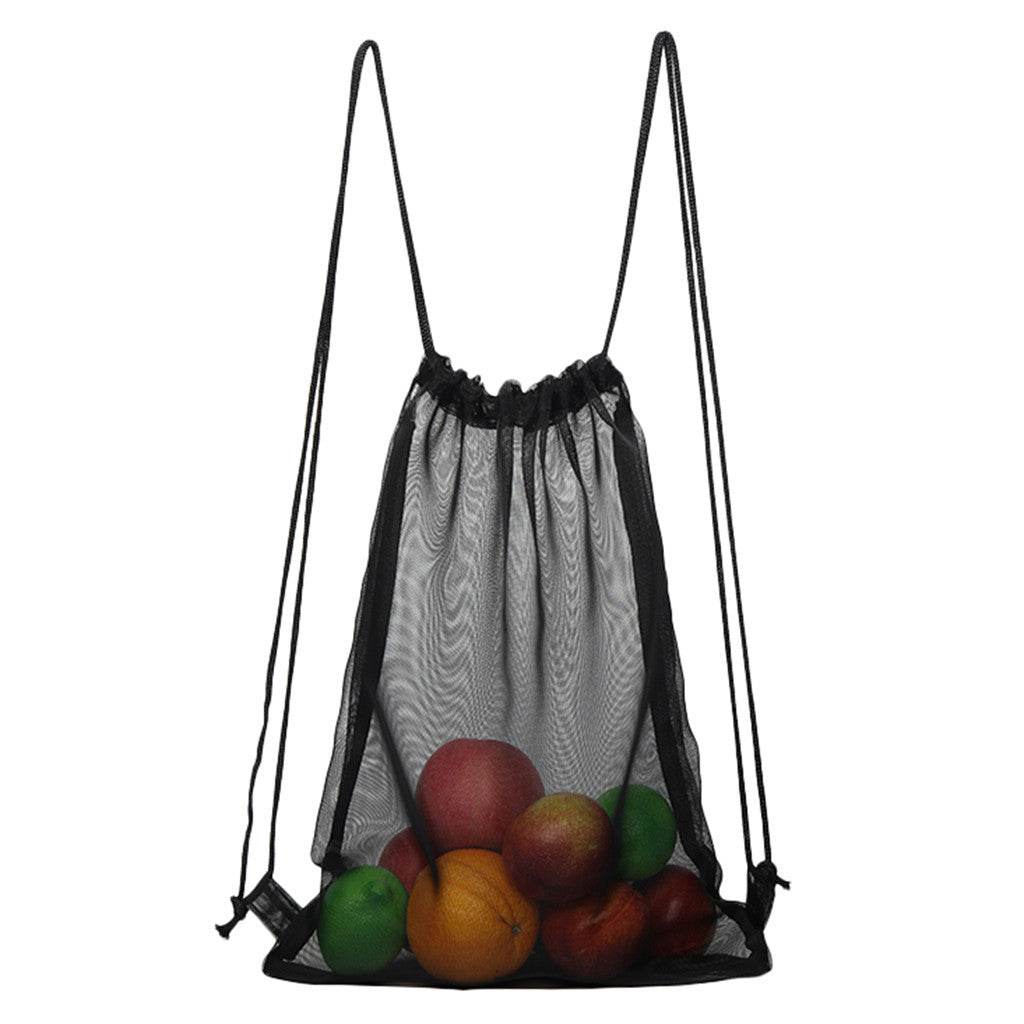 Reusable Shopping Bags Mesh Drawstring Transparent Handbag - Velora