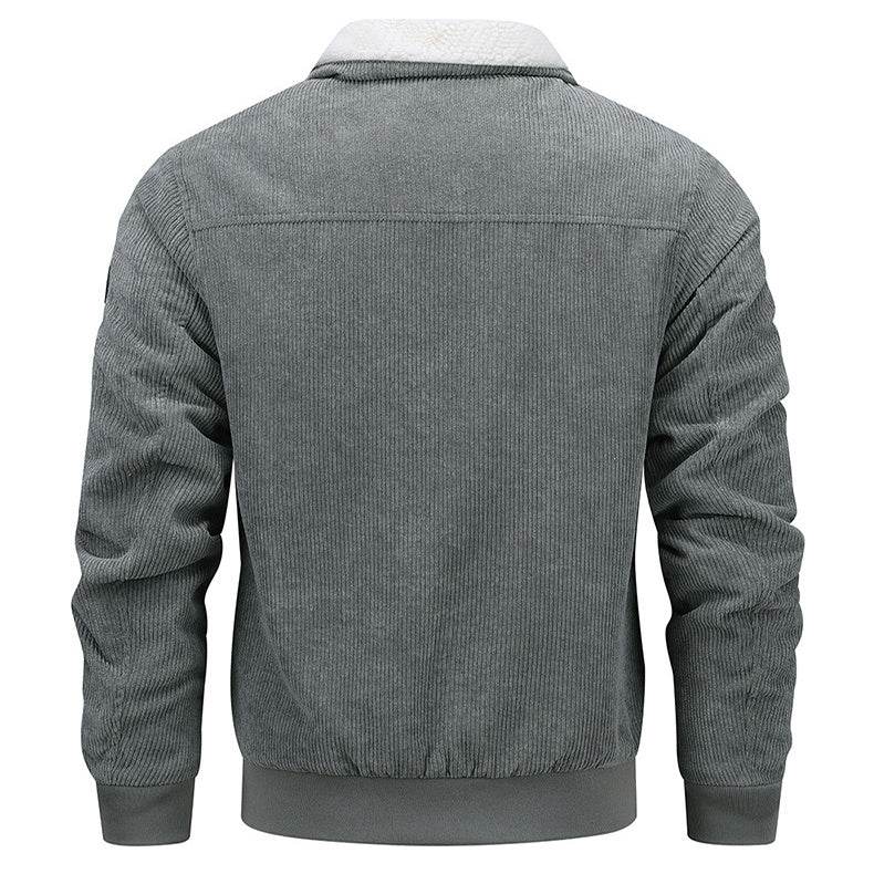 Winter Lapel Fleece Jacket With Pockets Warm Thicken Cotton Coat Men's Clothing - Velora