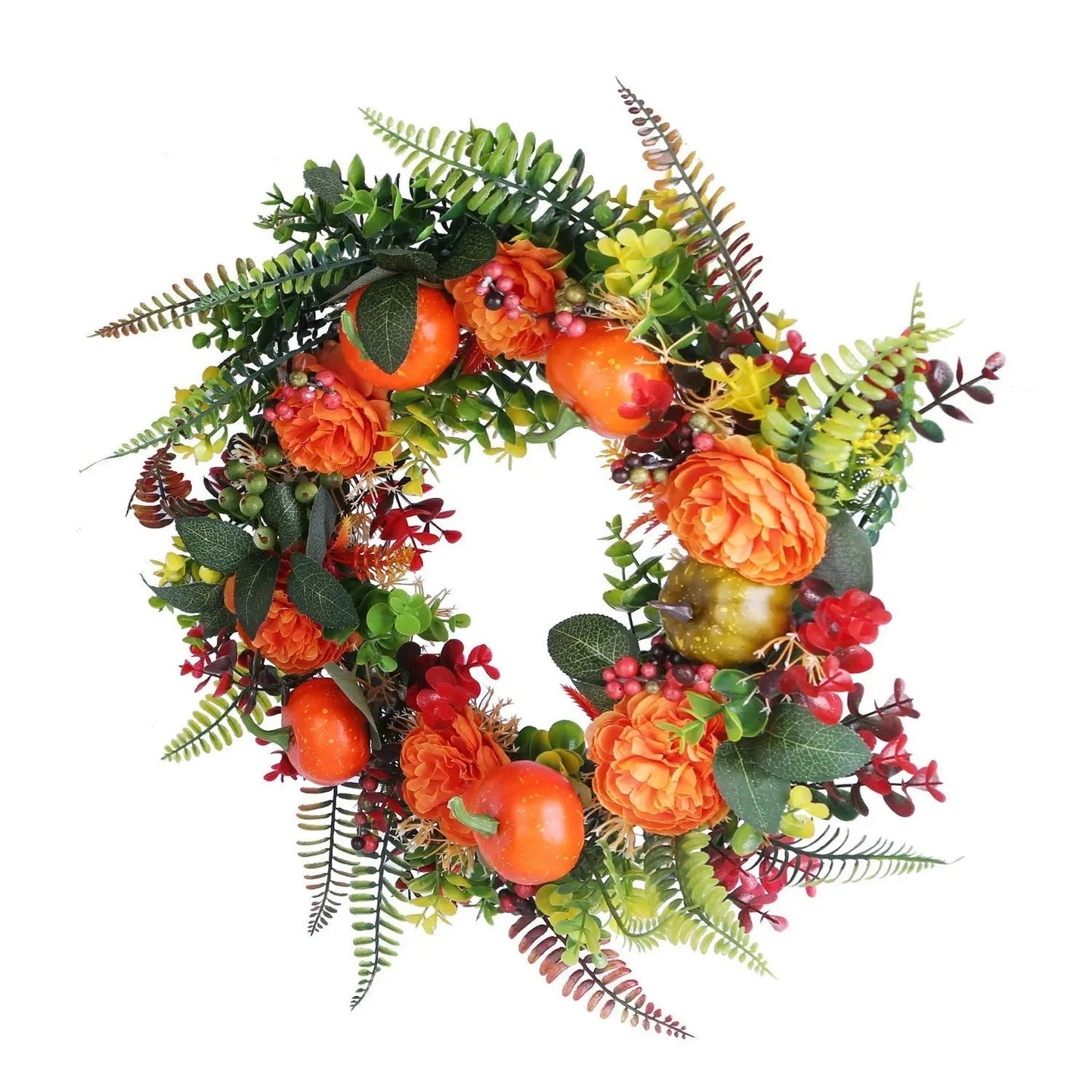 1Pc 17.71IN Autumn Wreath With Pumpkin Mixed Leaves Berries Flowers Fall Decoration For Indoor Outdoor Window Wall Front Door In Halloween Thanks Giving Day EX-STOCK Canada