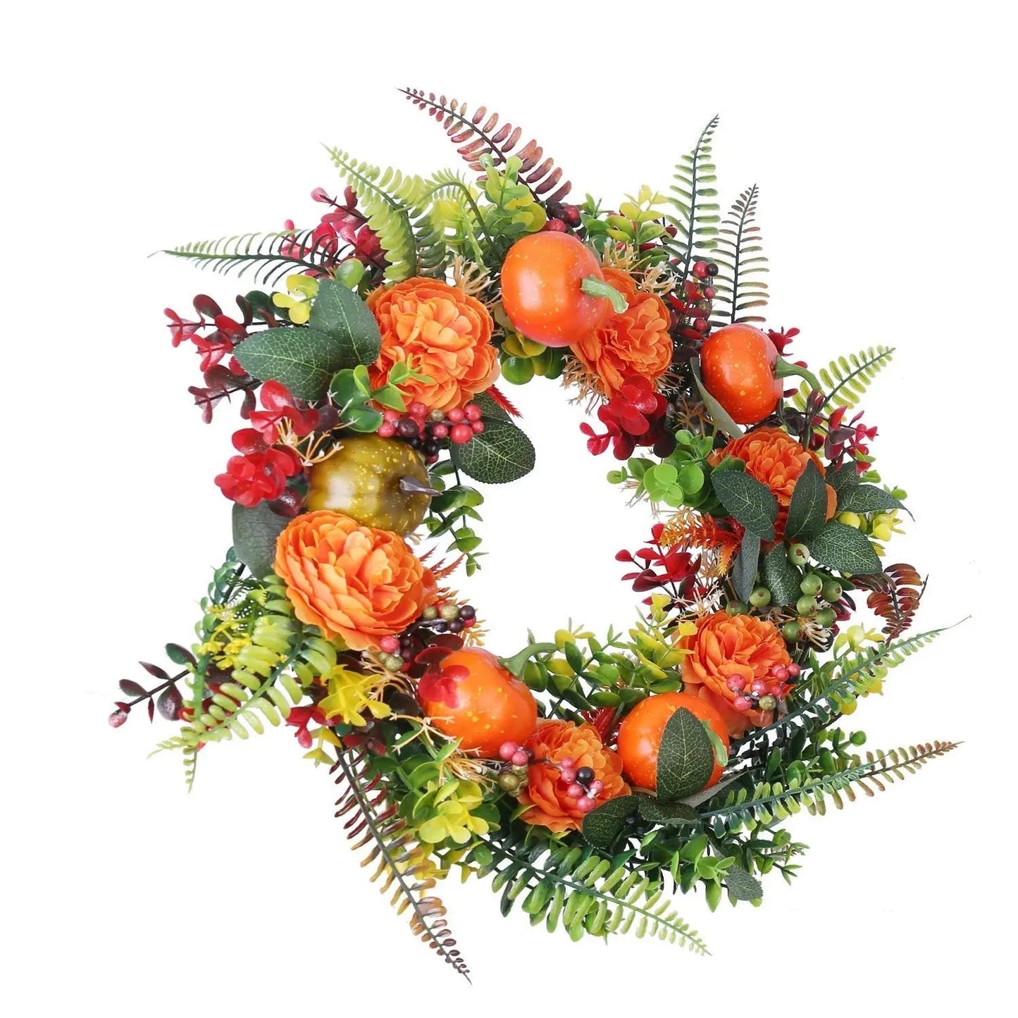 1Pc 17.71IN Autumn Wreath With Pumpkin Mixed Leaves Berries Flowers Fall Decoration For Indoor Outdoor Window Wall Front Door In Halloween Thanks Giving Day EX-STOCK Canada