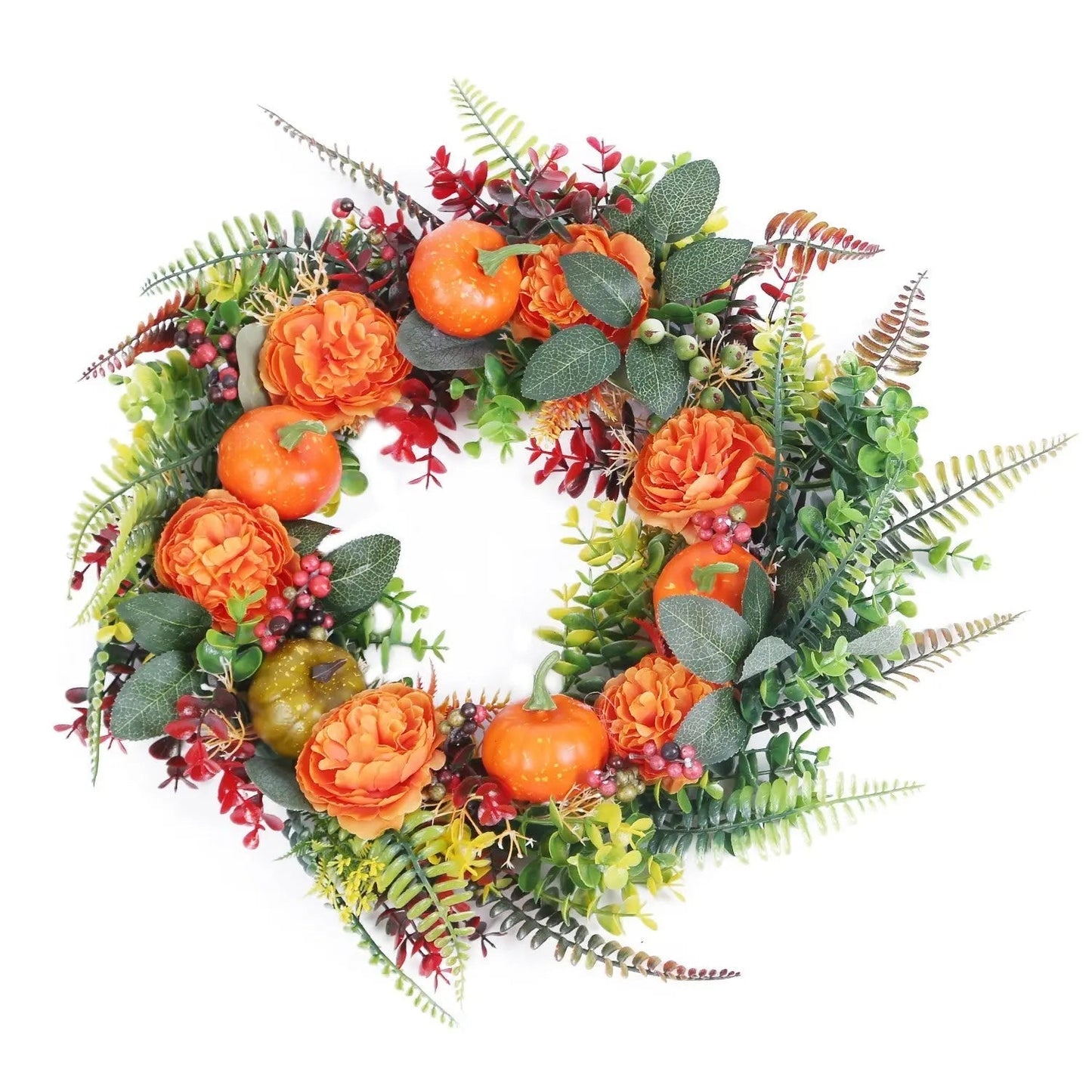 1Pc 17.71IN Autumn Wreath With Pumpkin Mixed Leaves Berries Flowers Fall Decoration For Indoor Outdoor Window Wall Front Door In Halloween Thanks Giving Day EX-STOCK Canada