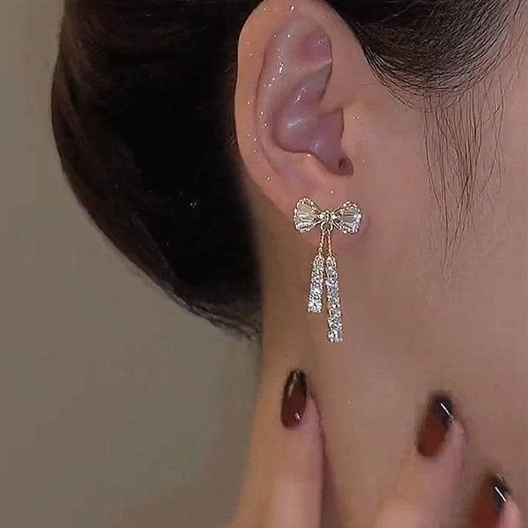 INS Butterfly Earrings With Rhinestones Fashion Temperament Jewelry - Velora