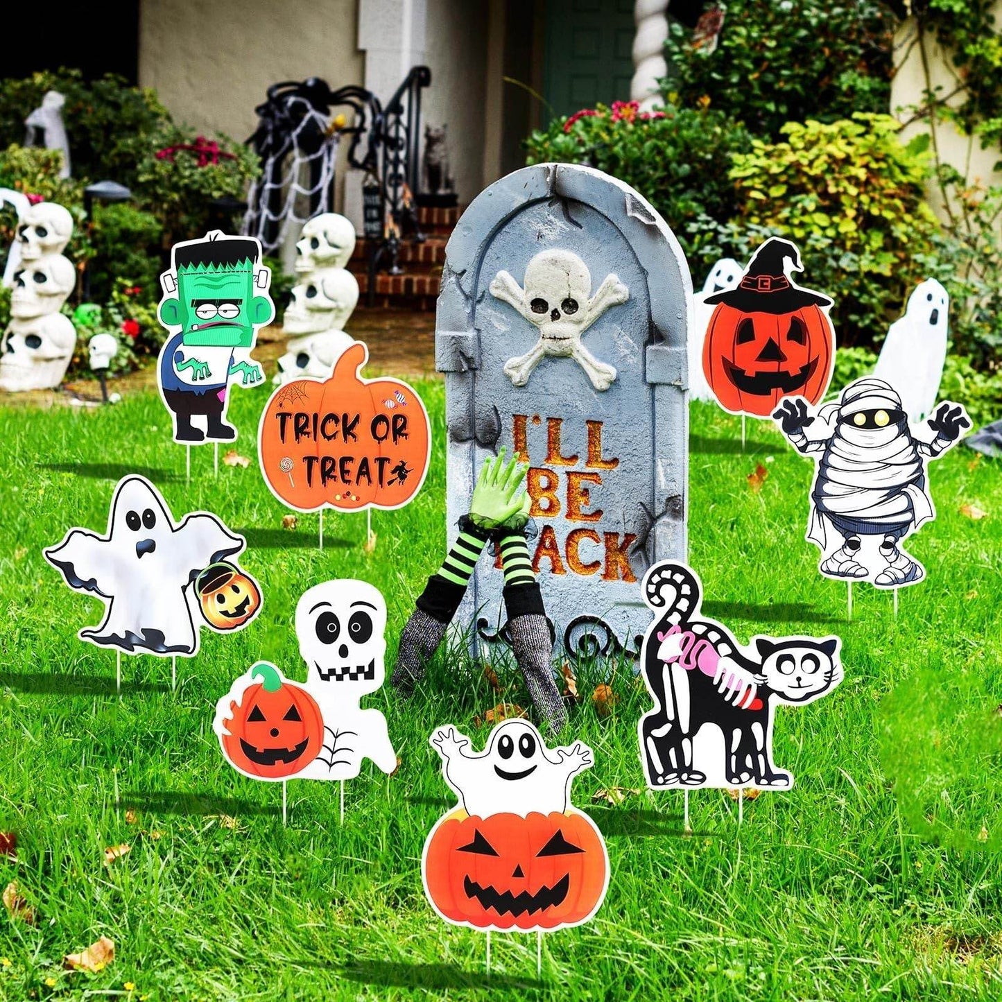 METBOU Halloween Decoration Outdoor Set Of 8 Halloween Decoration Patio Ornaments-Selling On Amazon Is Prohibited - Velora