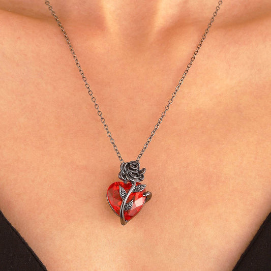 Punk Rose Love Necklace Fashion Personality Heart-shaped Clavicle Chain Pendant Necklace For Valentine's Day - Velora