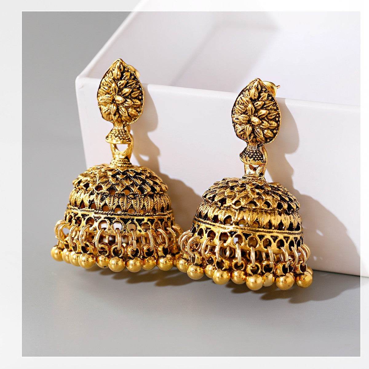 Creative Tassel Stud Earrings Bohemian Water-drop Eardrops Buddha Light India Thailand - Velora