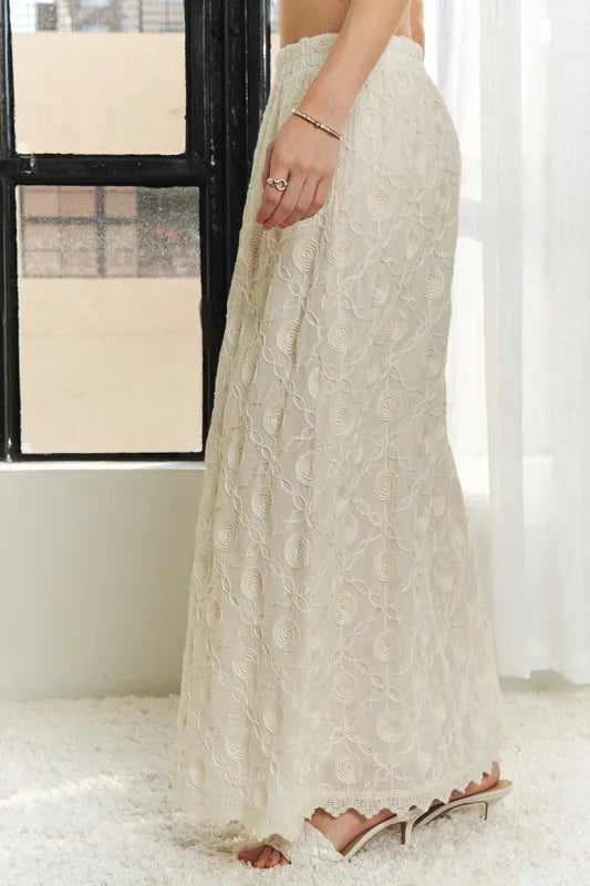 ADORA Elastic Waist Applique Maxi Skirt - Velora