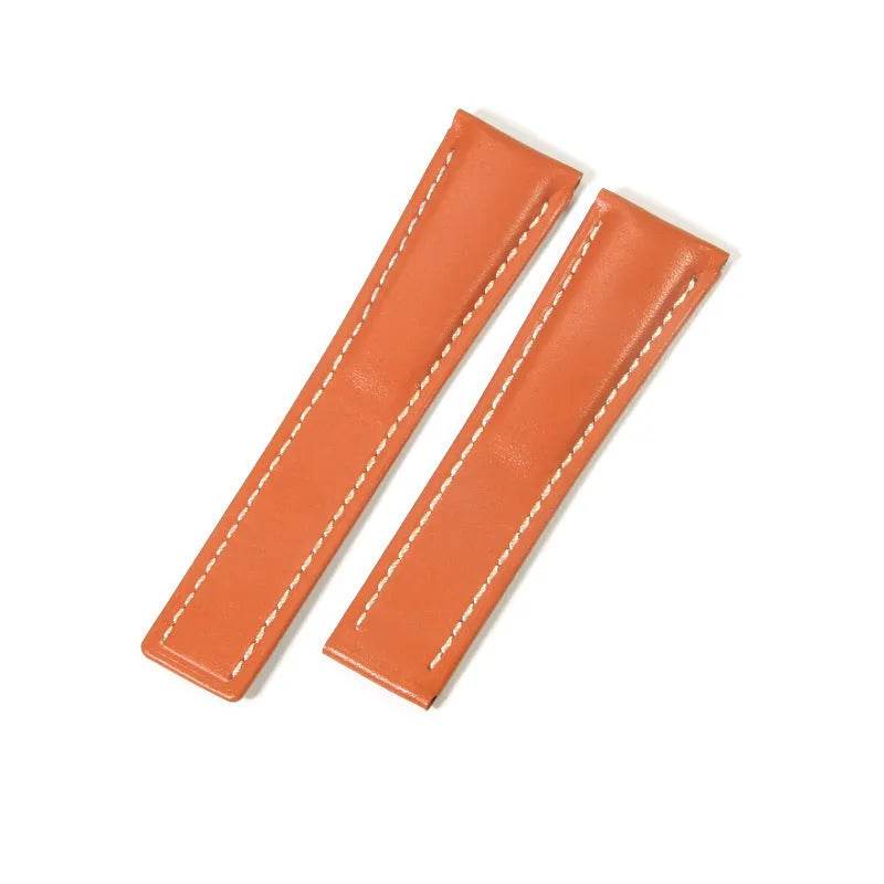 22mm 24mm Black Brown Blue Bamboo Grain Cowhide Watch Strap - Velora