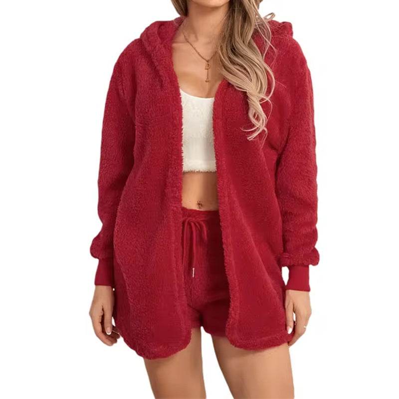 Women's Plush Cover New Homewear Two-piece Set - Velora