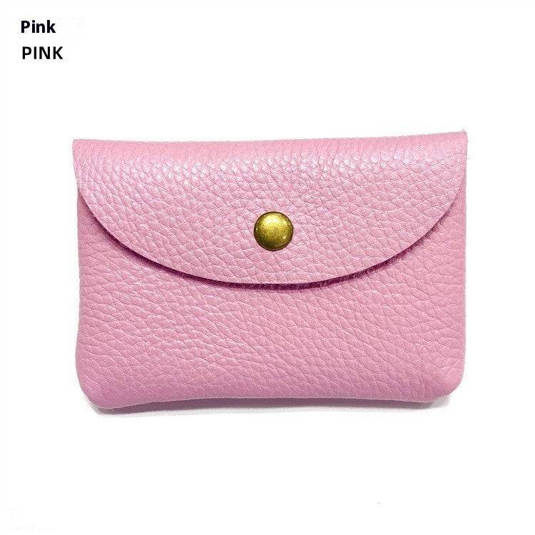 First Layer Cattlehide Leather Fashion Hidden Hook Coin Pocket Card Holder Mini-Portable - Velora