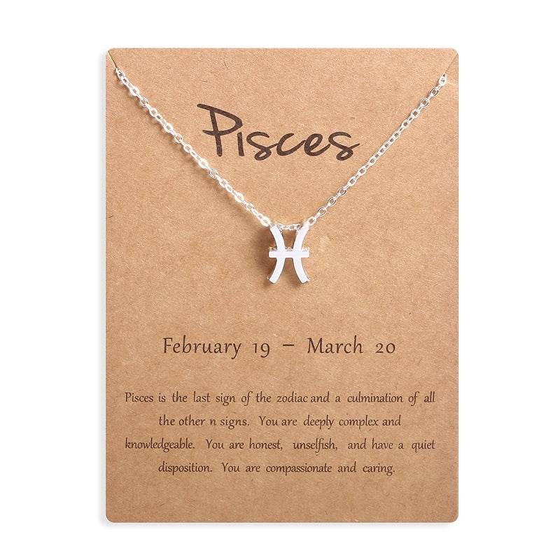 12 Zodiac Sign Necklaces With Gift Card Constellations Pendant Necklace Jewelry - Velora