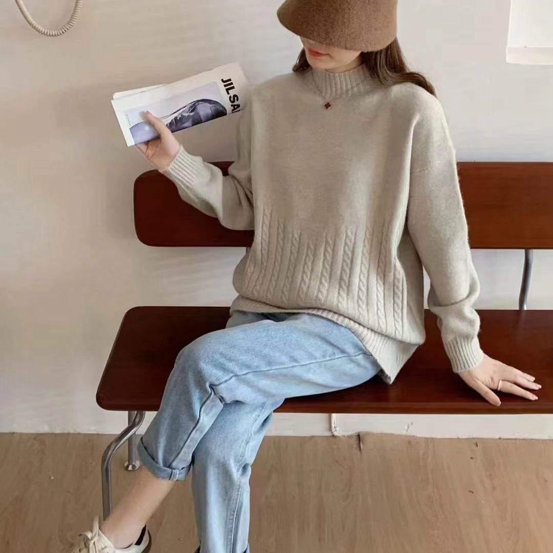 Autumn And Winter New Twist Simple Comfortable Sweater Bottoming Shirt - Velora