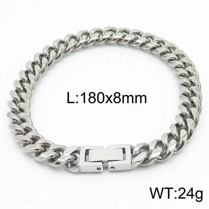 Cuban Link Chain Trimming Chain Jewelry Buckle Titanium Steel Bracelet - Velora