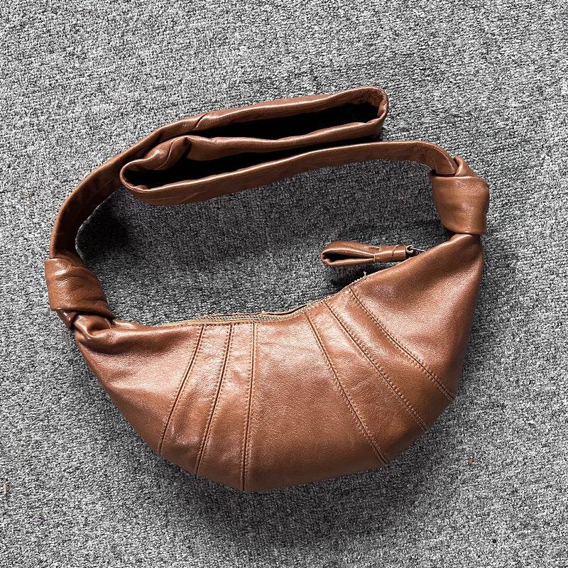 Sheepskin Dumpling Bag Fashion Genuine Leather Niche Daily Shoulder Crossbody - Velora