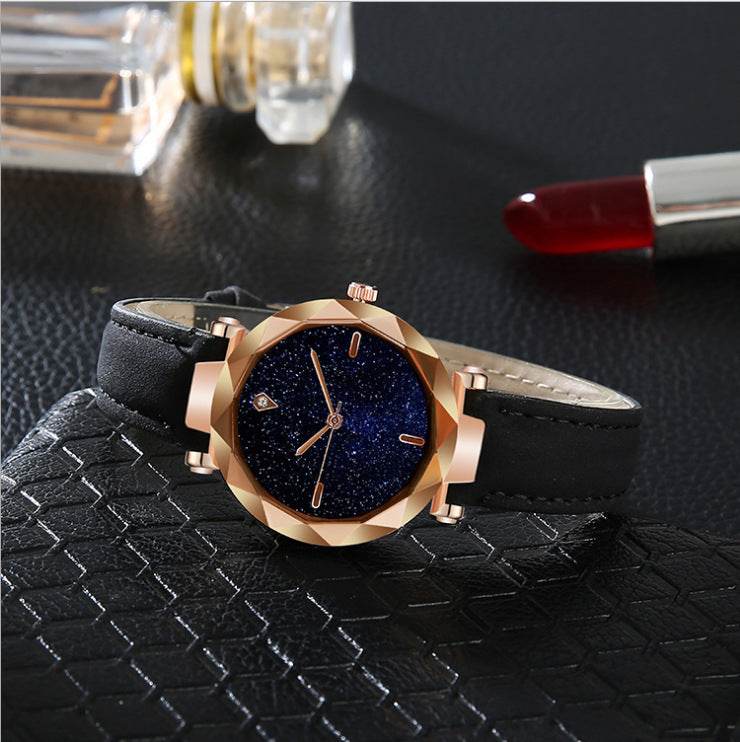 Starry Sky Dial Simple Women's Watch Fashion Belt - Velora