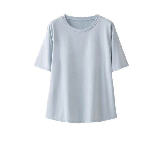 Women's Home Bamboo Fiber Slit T-shirt Shorts Pajama Set - Velora