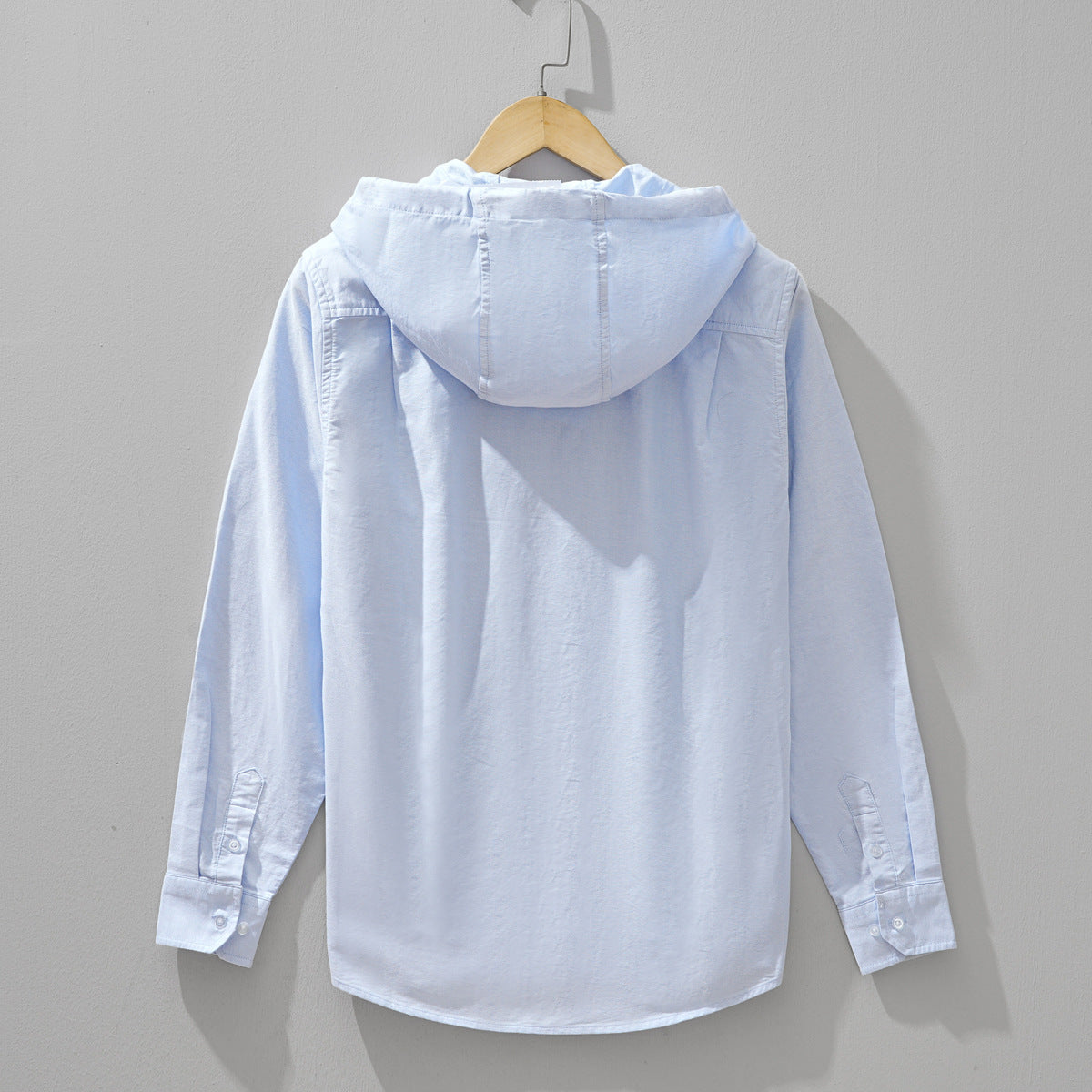 Men's stylish long-sleeved shirt, fresh and artistic, trendy hooded shirt coat - Velora