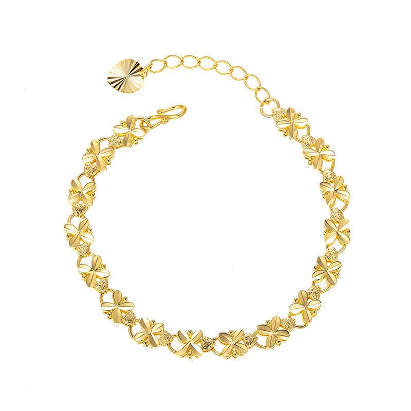Fashion Ornament Retro Four Leaves Clover Bracelet For Women - Velora