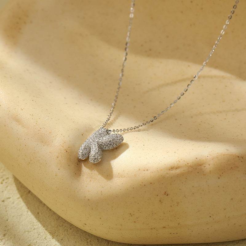 Silver 26 Letter Bubble Necklace For Women Full Diamond - Velora