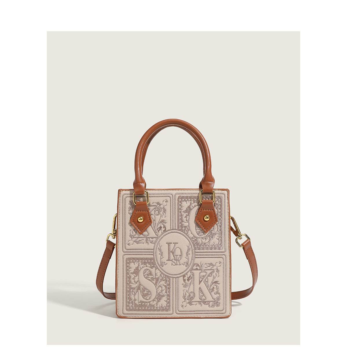 Early Autumn Popular Embroidered Portable Small Square Messenger Bag - Velora