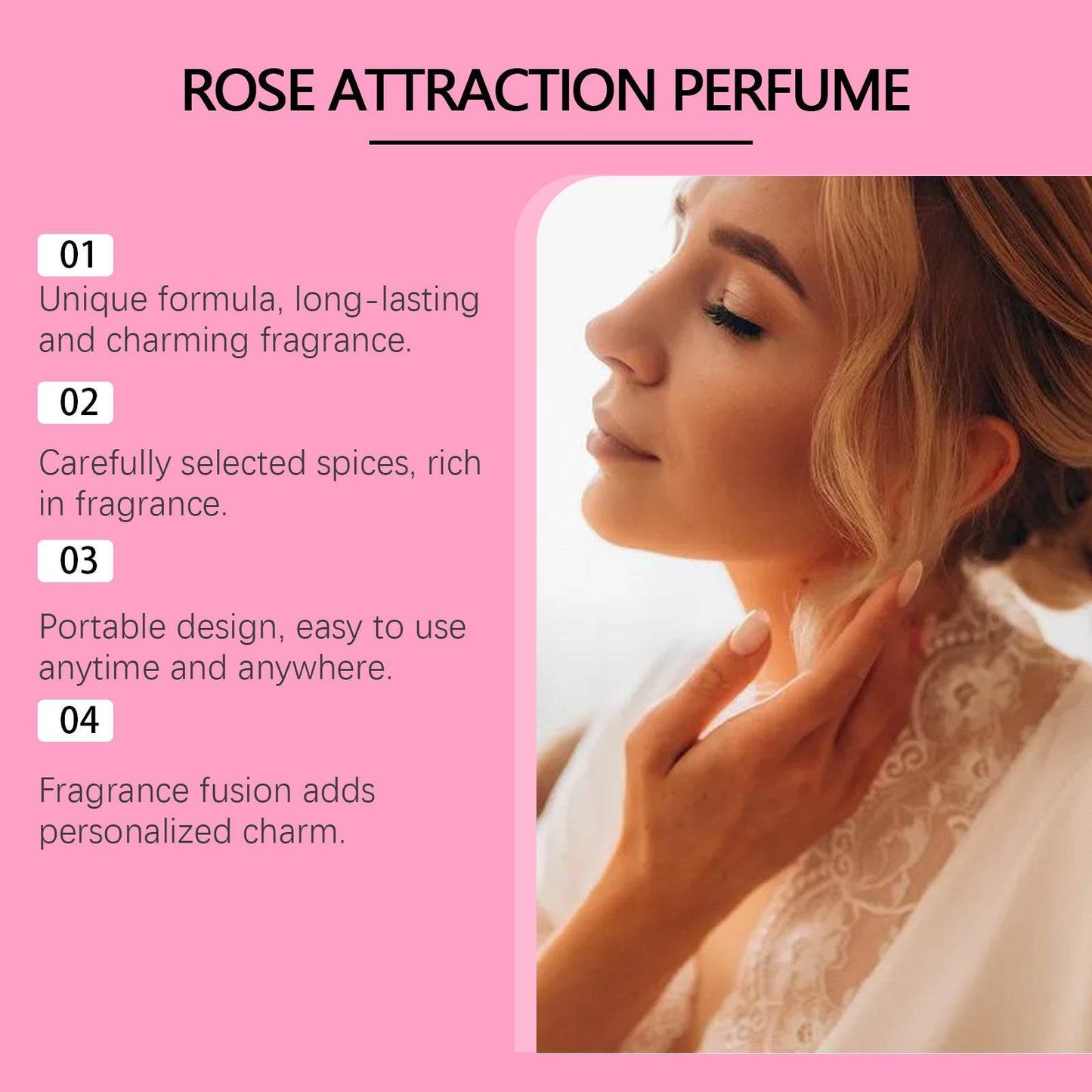 Rose Light Perfume Perfume Natural Portable Portable - Velora