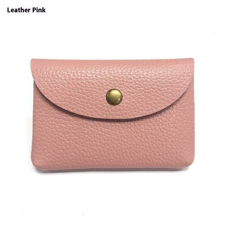 First Layer Cattlehide Leather Fashion Hidden Hook Coin Pocket Card Holder Mini-Portable - Velora