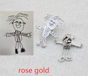 Custom Kids Drawing Painting Necklace Stainless Stee Personalized Children Artwork Pendant For Kids Mom Family Jewelry Gifts - Velora