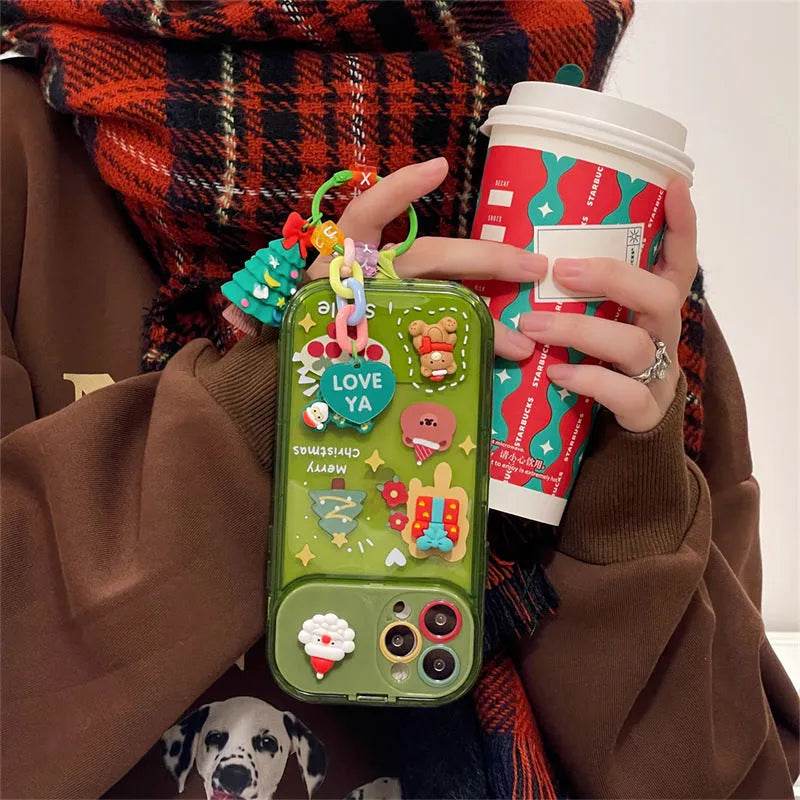 Christmas -Themed Silicone iphone Protective case with pendant girls - Velora