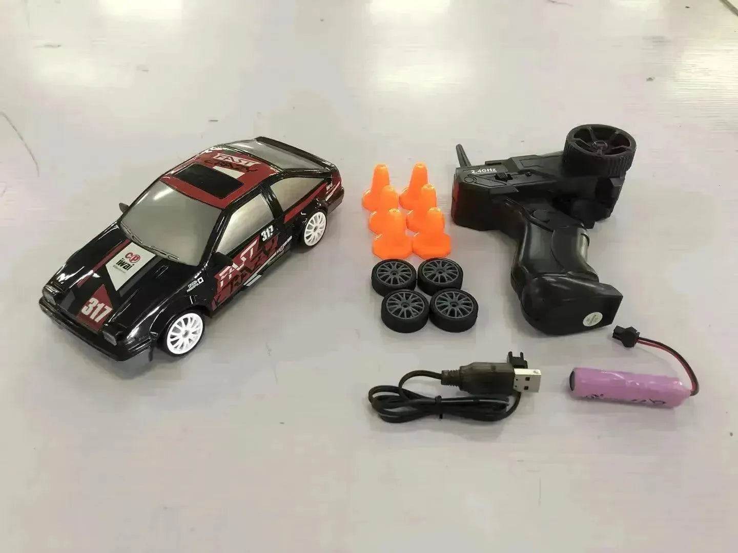 2.4G Drift Rc Car 4WD RC Drift Car Toy Remote Control GTR Model AE86 Vehicle Car RC Racing Car Toy For Children Christmas Gifts - Velora