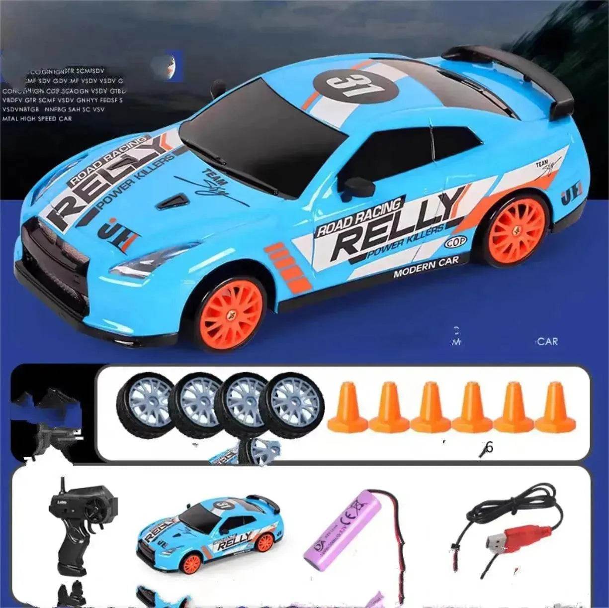 2.4G Drift Rc Car 4WD RC Drift Car Toy Remote Control GTR Model AE86 Vehicle Car RC Racing Car Toy For Children Christmas Gifts - Velora